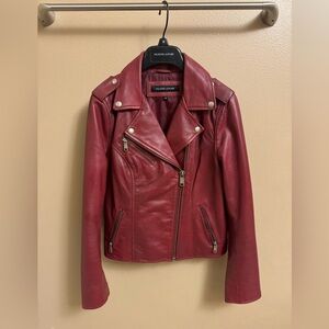 Red Madeline Asymmetrical Wilson’s Leather Jacket